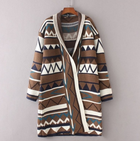 native american pattern cardigan